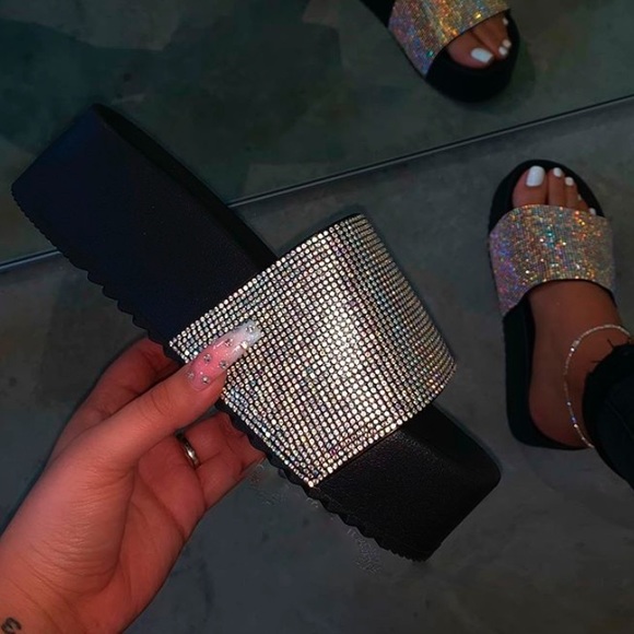 Shoes - Keila Platform slides black